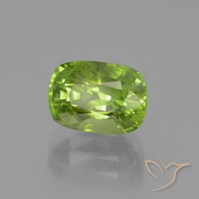 Peridoto Verde médio Natural 2.40ct, Almofada, VS