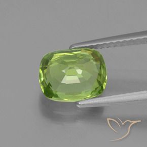 Peridoto Verde médio Natural 2.13ct, Almofada, VS