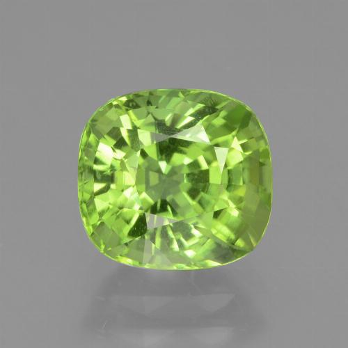 Peridoto verde natural 2,47ct, almofada cortada, VS