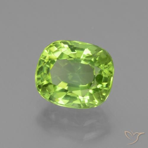 Peridoto verde vivo Natural 2.26ct, Almofada, VS