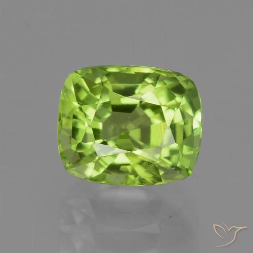 2.10ct Natural Verde amarelado Peridoto, Almofada, VVS-VS