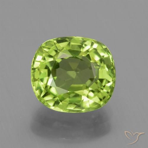 2.30ct Natural Verde amarelado Peridoto, Almofada, VS