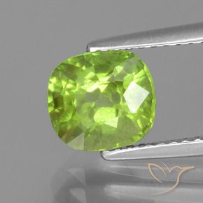 Peridoto Verde amarelado Natural 2.04ct, Almofada, VS