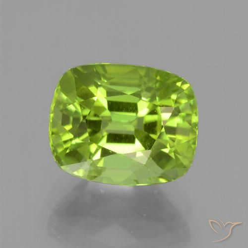 2.38ct Natural Verde amarelado Peridoto, Almofada, VS
