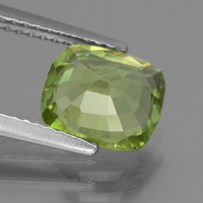 Peridoto Verde amarelado Natural 2,07ct, Almofada cortada, VS