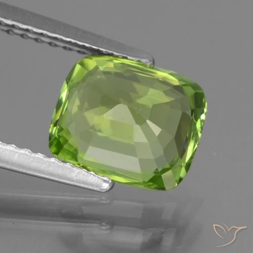 Peridoto verde vivo Natural 2.28ct, Almofada, VS