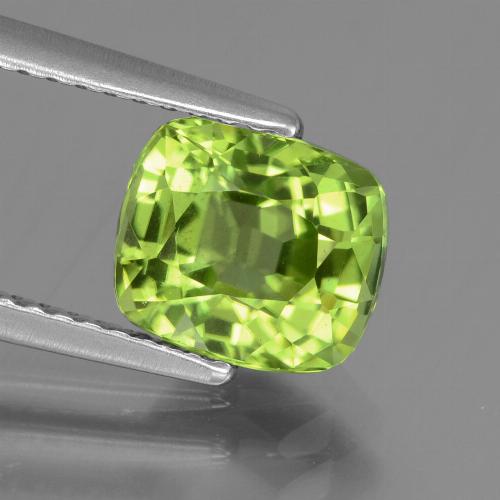 Peridoto verde natural 2,10ct, almofada cortada, VS