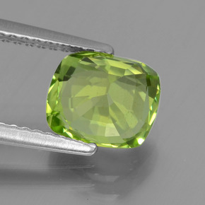 Peridoto verde natural 2,10ct, almofada cortada, VS
