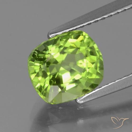 Peridoto verde vivo Natural 2.27ct, Almofada, VS