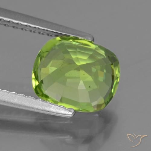 Peridoto verde vivo Natural 2.27ct, Almofada, VS