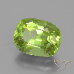Peridoto Verde médio Natural 2.56ct, Almofada, VS