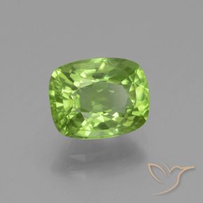 Peridoto verde vivo Natural 2.40ct, Almofada, VS