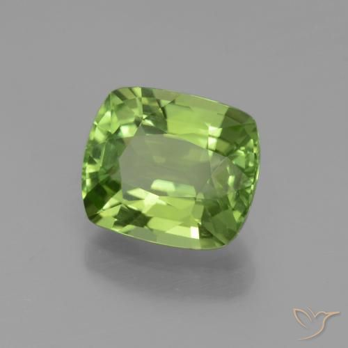 Peridoto verde vivo Natural 2.09ct, Almofada, VS