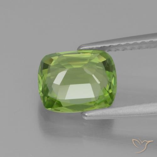 Peridoto verde vivo Natural 2.09ct, Almofada, VS