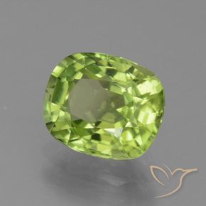 Peridoto Verde médio Natural 2.42ct, Almofada, VS