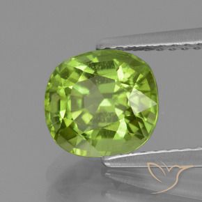 Peridoto Verde médio Natural 2.26ct, Almofada, VS