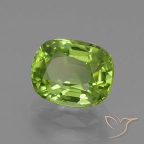 Peridoto verde vivo Natural 2.06ct, Almofada, VS