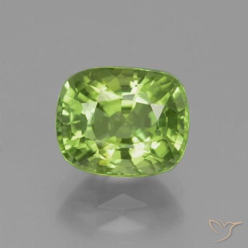 2.45ct Natural Verde amarelado Peridoto, Almofada, VS