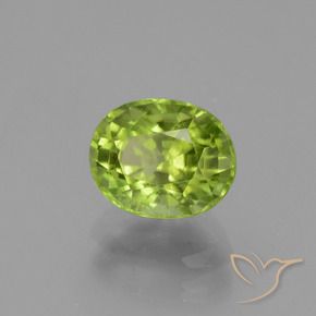 Peridoto verde vivo Natural 2.20ct, oval, VS