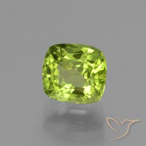 Peridoto Verde médio Natural 2.33ct, Almofada, VS