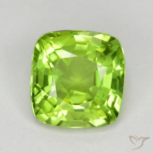 2.22ct Natural Verde médio Peridoto, Almofada, VS