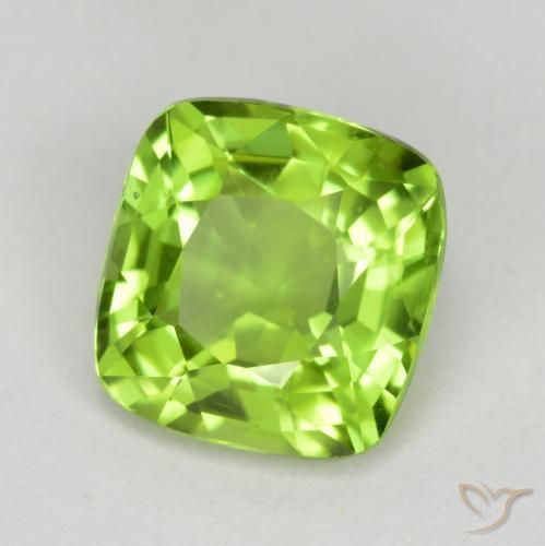 Peridoto Verde médio Natural 2.22ct, Almofada, VS
