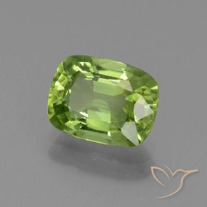 Peridoto Verde médio Natural 1.96ct, Almofada, VS