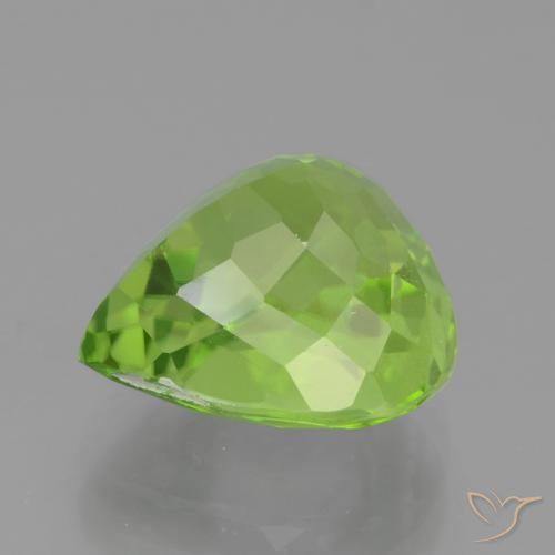 Peridoto verde natural 4,74ct, formato de pêra, VS