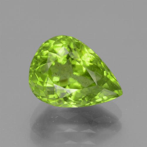 Peridoto verde natural 4,48ct, formato de pêra, VS