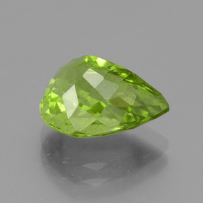 Peridoto verde natural 4,48ct, formato de pêra, VS