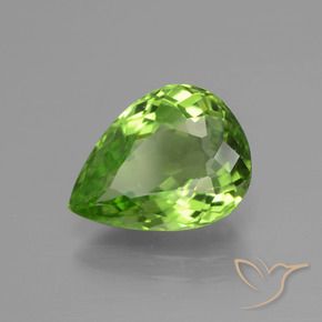 Peridoto verde natural 3,60ct, formato de pêra, VVS-VS