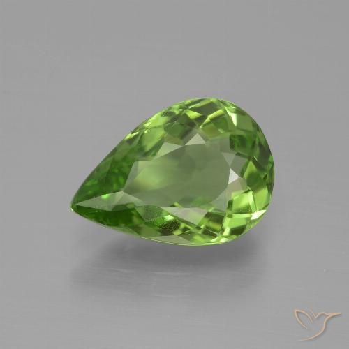 Peridoto Verde médio Natural 3.18ct, Formato de pêra, VVS-VS