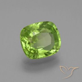 Peridoto verde vivo Natural 2.48ct, Almofada, VS