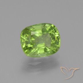 Peridoto verde vivo Natural 2.30ct, Almofada, VS