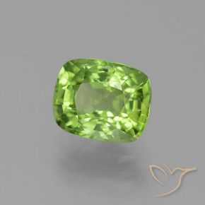 Peridoto Verde médio Natural 2.41ct, Almofada, VS