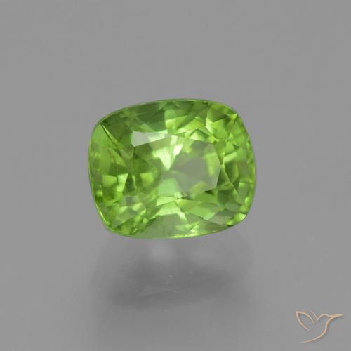 Peridoto verde vivo Natural 2.50ct, Almofada, VS