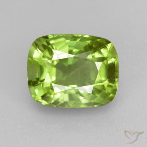 2.29ct Natural Verde amarelado Peridoto, Almofada, VS