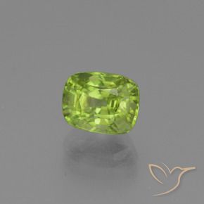 Peridoto Verde médio Natural 2.55ct, Almofada, VS