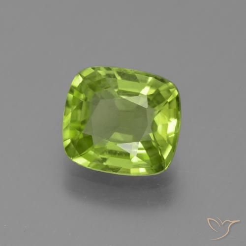 Peridoto verde vivo Natural 2.22ct, Almofada, VS