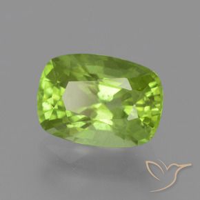 Peridoto Verde médio Natural 2.51ct, Almofada, VS