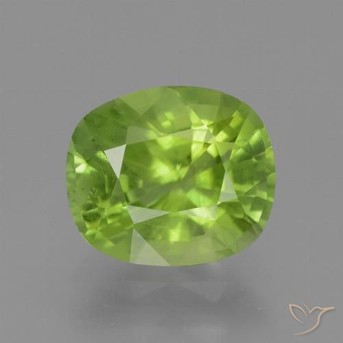 2.40ct Natural Verde amarelado Peridoto, Almofada, VS-SI
