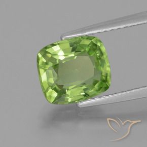 Peridoto Verde médio Natural 2.48ct, Almofada, VS