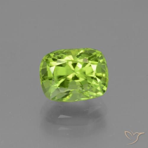 2.05ct Natural Verde Médio-Claro Peridoto, Almofada, VVS-VS