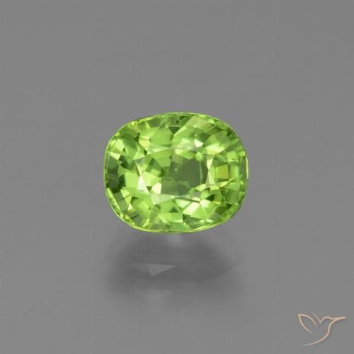 2.13ct Natural verde vivo Peridoto, Almofada, VVS-VS