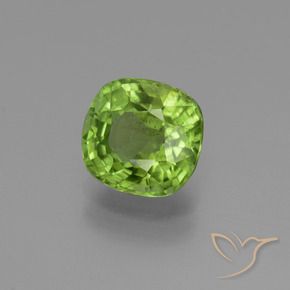 Peridoto verde vivo Natural 2.59ct, Almofada, VS-SI