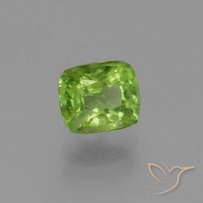 Peridoto verde vivo Natural 2.33ct, Almofada, VS-SI