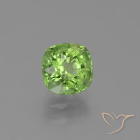 Peridoto verde vivo Natural 2.17ct, Almofada, VS-SI