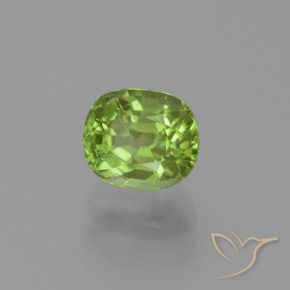 Peridoto verde vivo Natural 2.24ct, Almofada, VS-SI