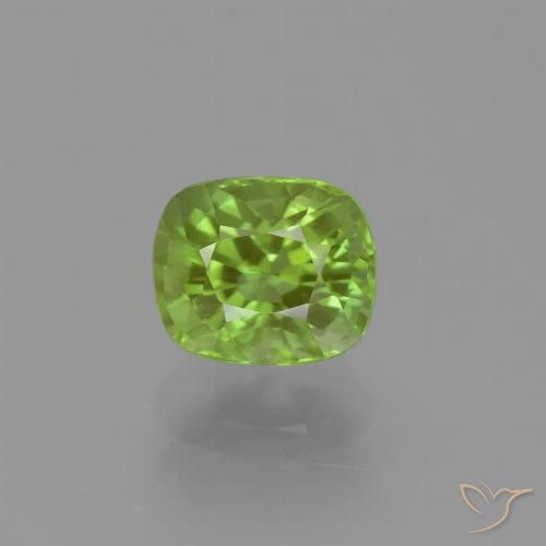 2.25ct Natural Verde amarelado Peridoto, Almofada, VS