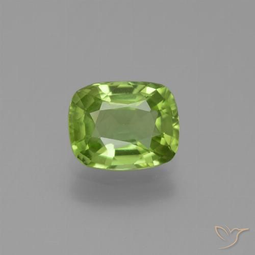 2.01ct Natural Verde médio Peridoto, Almofada, VS